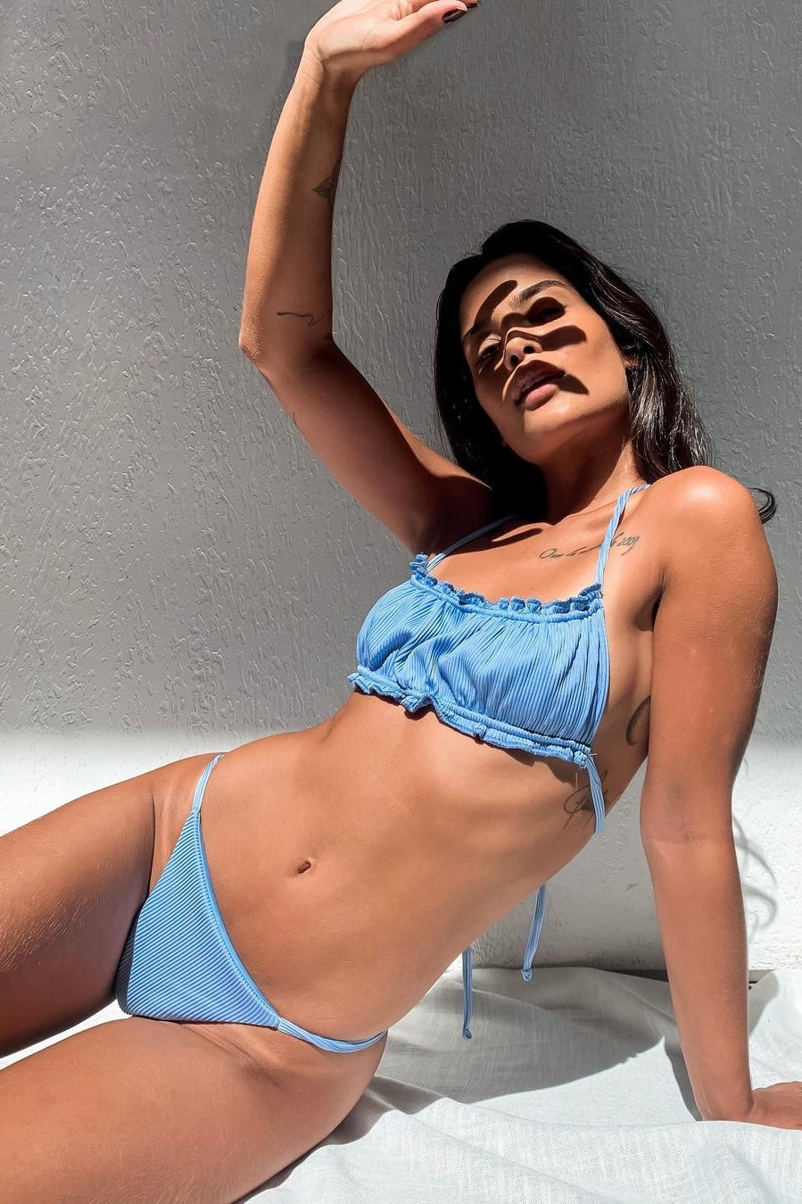 Ribbed String Bottom, Baby Blue