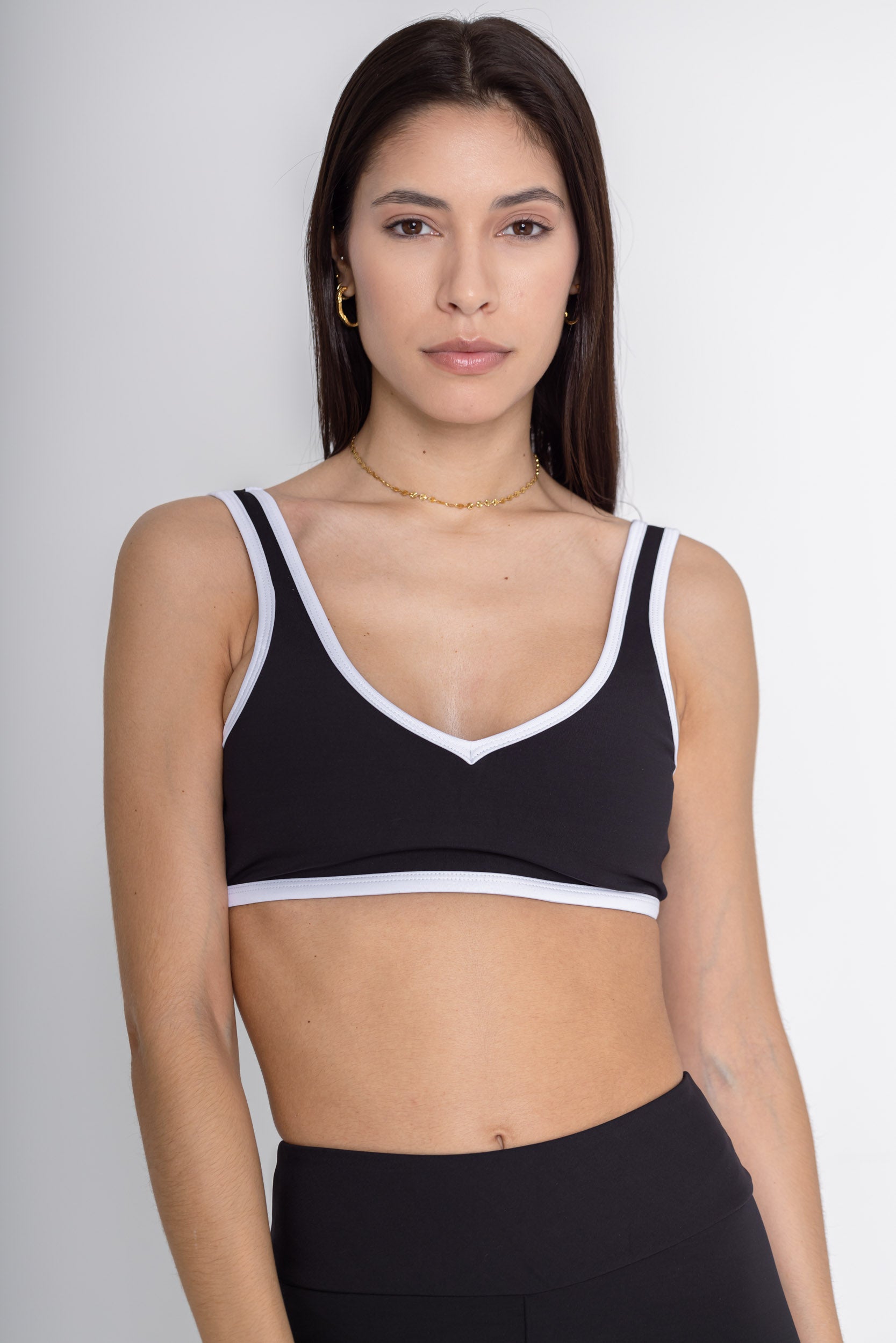 V-Neck Top, Contrast