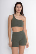 One Shoulder Top, Olive