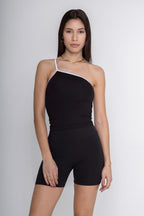 One Shoulder Tank Top, Contrast