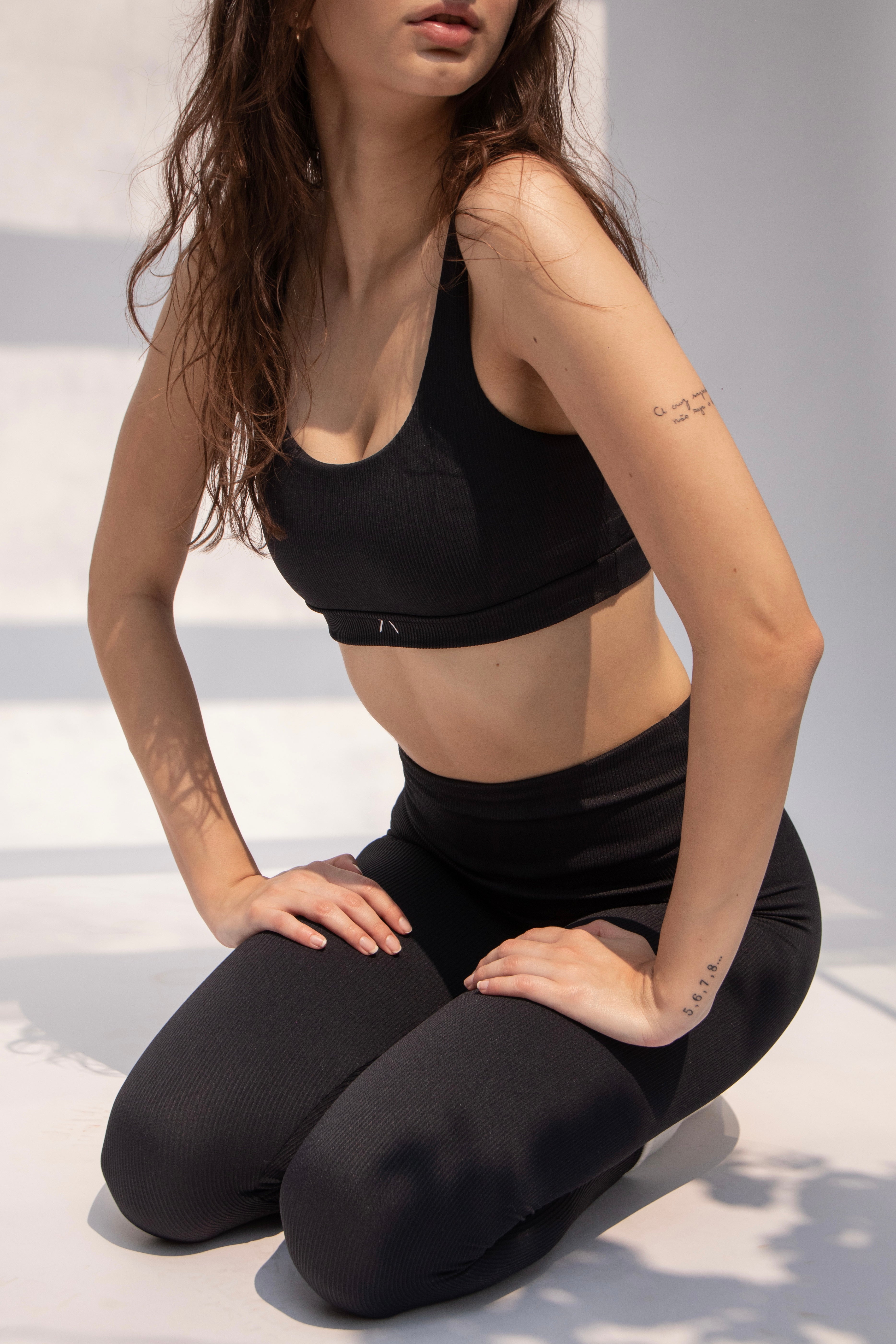 Ribbed Leggings, Black