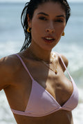 Ribbed Triangle Top, Lilac