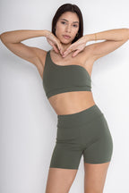 One Shoulder Top, Olive
